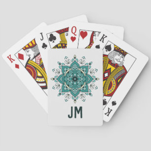 Schönes türkisfarbenes Mandala-Design Spielkarten