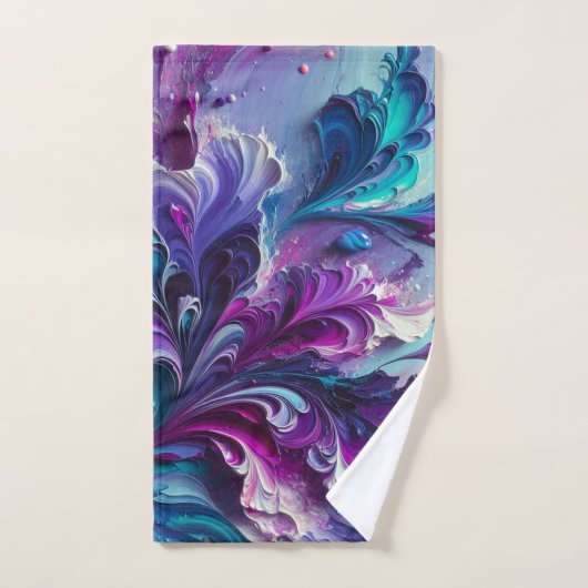 Schönes türkisfarbenes und rosa Abstraktes Muster Badhandtuch Set (Handtuch)