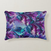 Schönes türkisfarbenes und rosa Abstraktes Muster Dekokissen (Vorderseite)