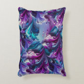 Schönes türkisfarbenes und rosa Abstraktes Muster Dekokissen (Vorderseite(Vertikal))