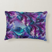 Schönes türkisfarbenes und rosa Abstraktes Muster Dekokissen (Rückseite)