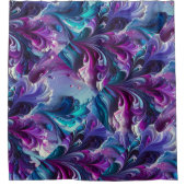 Schönes türkisfarbenes und rosa Abstraktes Muster Duschvorhang (Vorderseite)