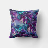 Schönes türkisfarbenes und rosa Abstraktes Muster Kissen (Rückseite)