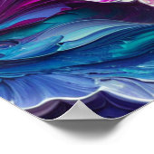 Schönes türkisfarbenes und rosa Abstraktes Muster Poster (Ecke)