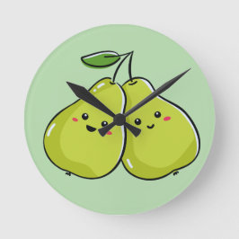 Schönes Twin Pear Kinderzimmer Runde Wanduhr
