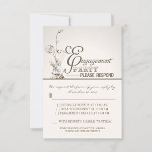 schönes Typografie-Verlobungs-Party UAWG RSVP Karte