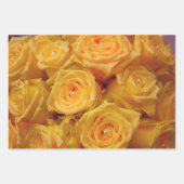 Schönes Umhüllungspapier für gelbe Rosen und Perle Geschenkpapier Set (Vorderseite)