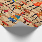 Schönes Umreifungspapier mit afrikanischer Fraueng Geschenkpapier (Ecke)