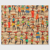 Schönes Umreifungspapier mit afrikanischer Fraueng Geschenkpapier (Flach)