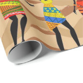Schönes Umreifungspapier mit afrikanischer Fraueng Geschenkpapier (Rolleneckpunkt)