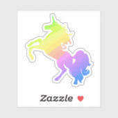 Schönes und buntes Einhorn Aufkleber (Blatt)