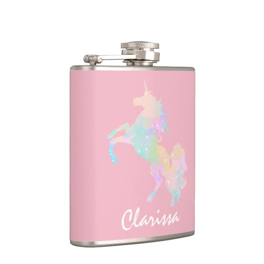 Schönes und buntes Einhorn Flachmann (Rechts)