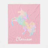 Schönes und buntes Einhorn Fleecedecke (Vorderseite)