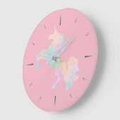 Schönes und buntes Einhorn Große Wanduhr (Winkel)