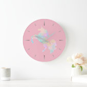 Schönes und buntes Einhorn Große Wanduhr (Zuhause)