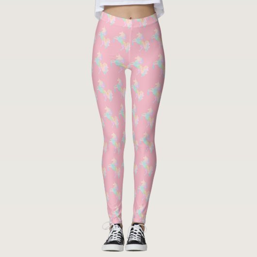 Schönes und buntes Einhorn Leggings (Vorderseite)