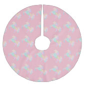 Schönes und buntes Einhorn Polyester Weihnachtsbaumdecke (Vorderseite)