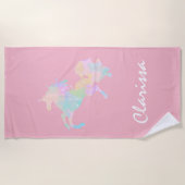Schönes und buntes Einhorn Strandtuch (Vorderseite)