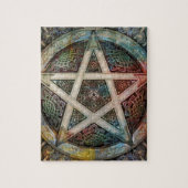 Schönes und buntes heidnisches Pentagramm Puzzle (Vertikal)