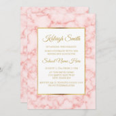 Schönes und elegantes rosa Marmormor Gold Trunk Pa Einladung (Vorne/Hinten)