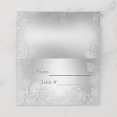 Schönes und elegantes Silver Bokeh Platzkarte (Außenseite Aufgefaltet)