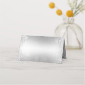 Schönes und elegantes Silver Bokeh Platzkarte (Rückseite)