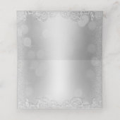 Schönes und elegantes Silver Bokeh Platzkarte (Innenseite Aufgefaltet)