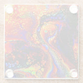 Schönes und farbenfroh geschmolzenes Liquid Glasuntersetzer (Rückseite)