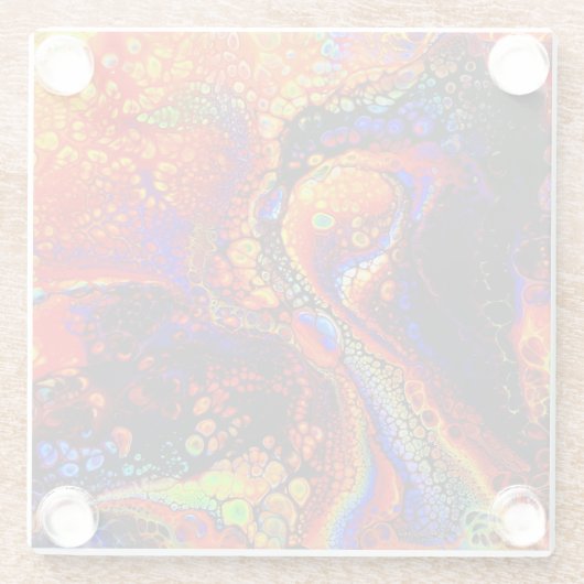 Schönes und farbenfroh geschmolzenes Liquid Glasuntersetzer (Rückseite)