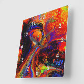 Schönes und farbenfroh geschmolzenes Liquid Quadratische Wanduhr (Winkel)