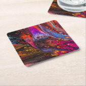 Schönes und farbenfroh geschmolzenes Liquid Rechteckiger Pappuntersetzer (angewinkelt)