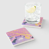 Schönes und farbenfroh geschmolzenes Liquid Steinuntersetzer (Seitenansicht)