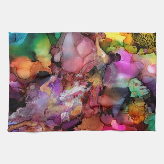 Schönes und farbenfrohes Abstraktes Küchentuch (Horizontal)