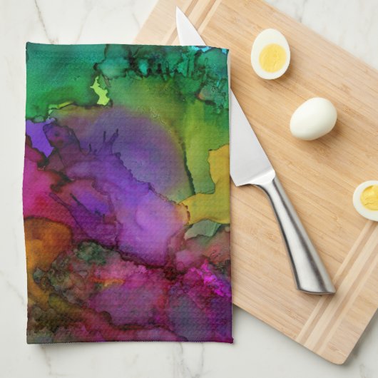 Schönes und farbenfrohes Abstraktes Küchentuch (Viertel Falte)