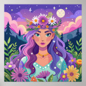 Schönes und farbenfrohes Blumenposter Poster (Vorne)