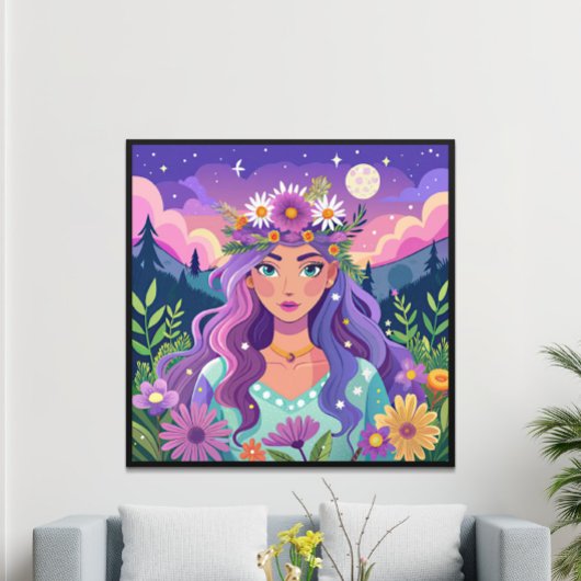 Schönes und farbenfrohes Blumenposter Poster