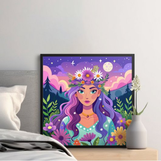 Schönes und farbenfrohes Blumenposter Poster