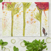 Schönes und farbenfrohes Mohn Küchentuch (Gefaltet)