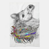 Schönes und farbenfrohes Pferd Küchentuch (Vertikal)