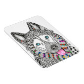 Schönes und farbenfrohes sibirisches Husky Magnet (Rechte Seite)