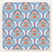 Schönes und farbenfrohes Verziertes Paisley-Muster Rechteckiger Pappuntersetzer (Vorderseite)