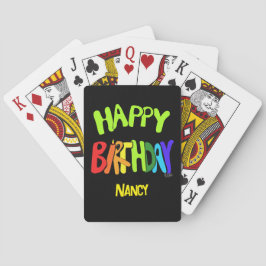 Schönes und glückliches Geburtstags-Custom-Name Spielkarten