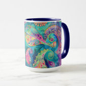 Schönes und lebendiges Whimsical Paisley Tasse (VorderseiteRechts)