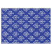 Schönes und stilvolles Damask-Muster auf Cobalt Bl Tischdecke (Vorderseite (Horizontal))