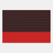 Schönes und stilvolles Rot-Schwarz-Herzen-Muster Geschenkpapier Set (Vorderseite)
