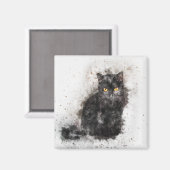 Schönes und trendy Black Cat Not leidendes Foto Magnet (Vorderseite/Rückseite)