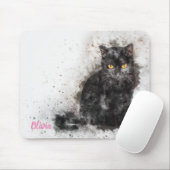 Schönes und trendy Black Cat Not leidendes Foto Mousepad (Mit Mouse)