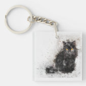 Schönes und trendy Black Cat Not leidendes Foto Schlüsselanhänger (Vorderseite)