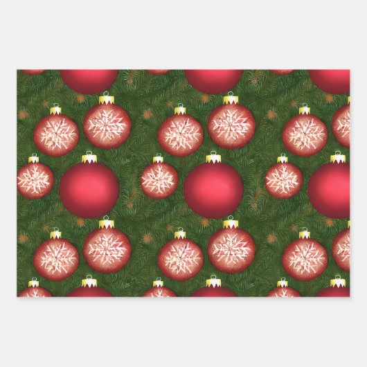 Schönes Urlaubsmuster mit Matching Solids Geschenkpapier Set (Vorderseite)