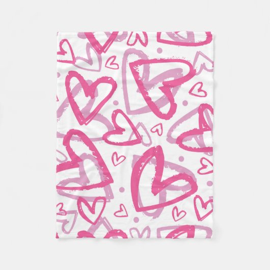Schönes Valentinisches Herzdesign Fleecedecke (Vorderseite)